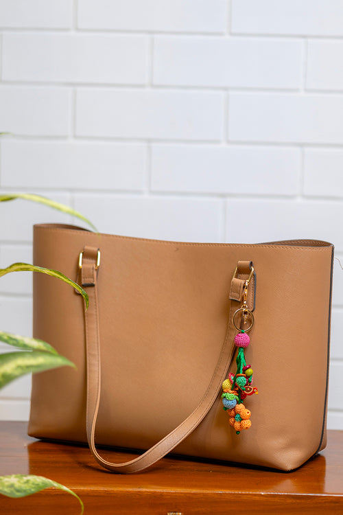 Samoolam Boho Bag Charm Orange Flower Bunch
