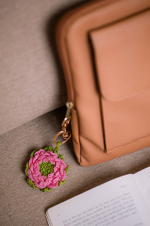 Samoolam Boho Bag Charm Gulabi Camelia