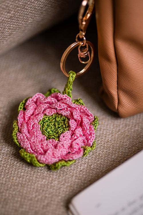 Samoolam Boho Bag Charm Gulabi Camelia
