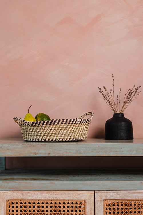 Kraftribe Grass & Palm Leaves Fruit Basket