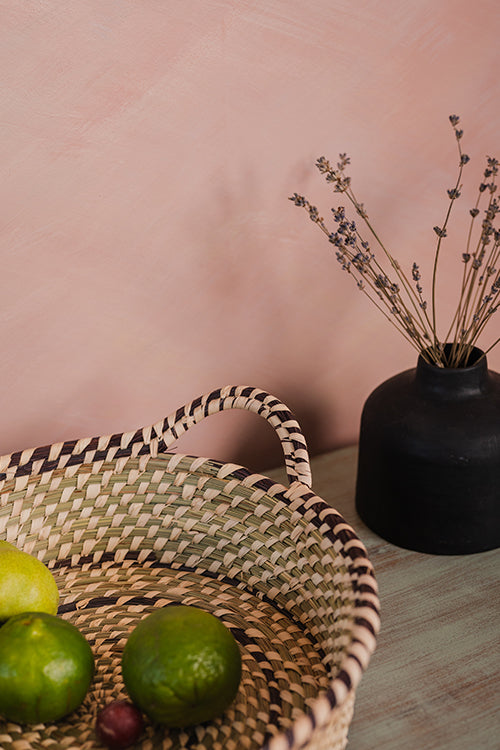 Kraftribe Grass & Palm Leaves Fruit Basket