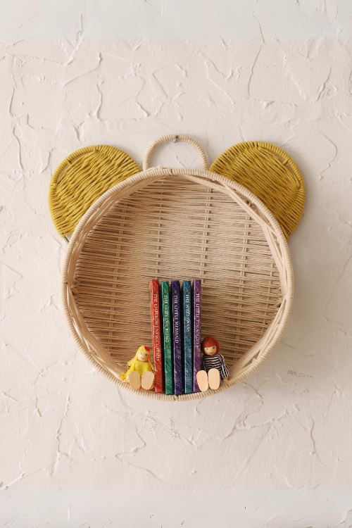 Hanging Wall Storage Basket- store Bear