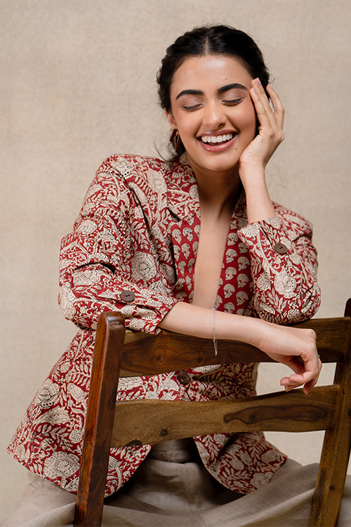 Okhai "Triumphant" Handblock Printed Blazer