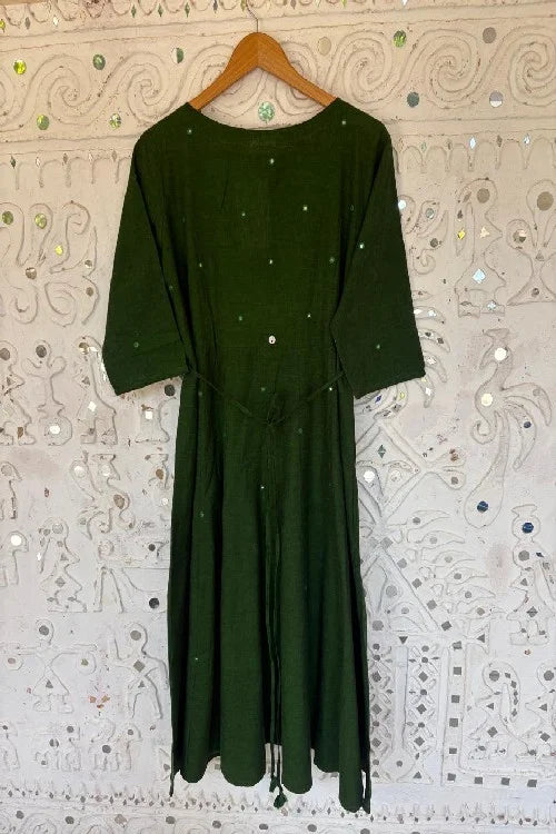 Okhai 'Emerald' Embroidered Cotton Dress | Rescue