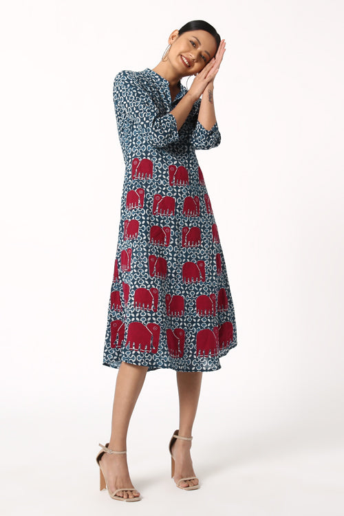 Okhai ' Euphoric' Hand Block Print Dress | Relove