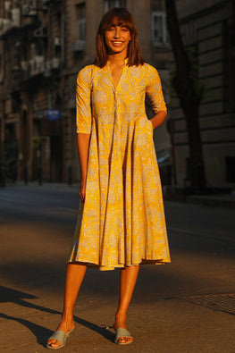 Okhai 'Urja' Hand Block Printed Dress | Relove
