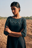 Okhai 'Secrecy' Hand Embroidered Mirror Work Pure Cotton Dress | Rescue