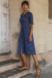 Okhai 'Blue Mist' Pure Cotton Indigo Dress | Relove