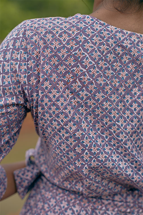 Okhai 'Adapt' Naturally Dyed Pure Cotton Wrap Dress| Rescue