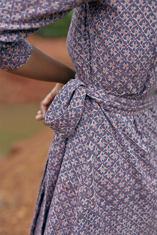 Okhai 'Adapt' Naturally Dyed Pure Cotton Wrap Dress| Rescue