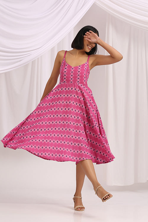 Okhai 'Wildest Dream' Pure Cotton Ikkat Dress | Rescue