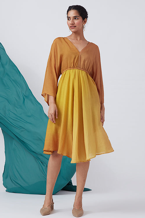 Okhai 'Parisian Dream' Ombre V-Neck Silk Blend Dress| Rescue