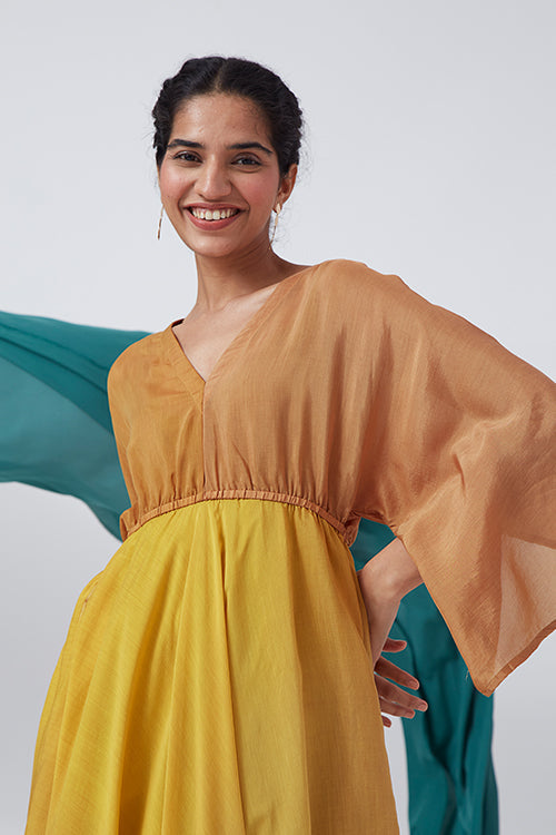 Okhai 'Parisian Dream' Ombre V-Neck Silk Blend Dress| Rescue