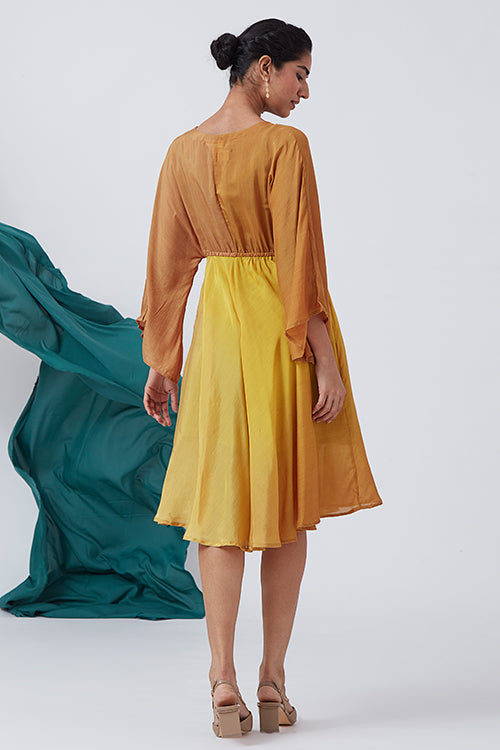 Okhai 'Parisian Dream' Ombre V-Neck Silk Blend Dress| Rescue