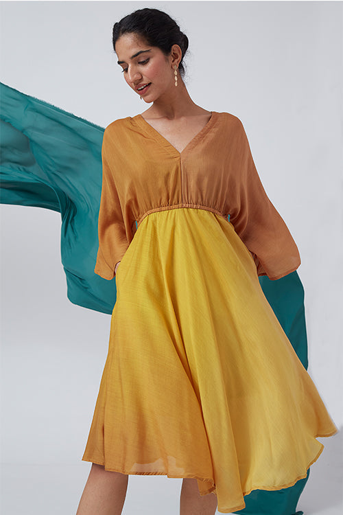 Okhai 'Parisian Dream' Ombre V-Neck Silk Blend Dress| Rescue