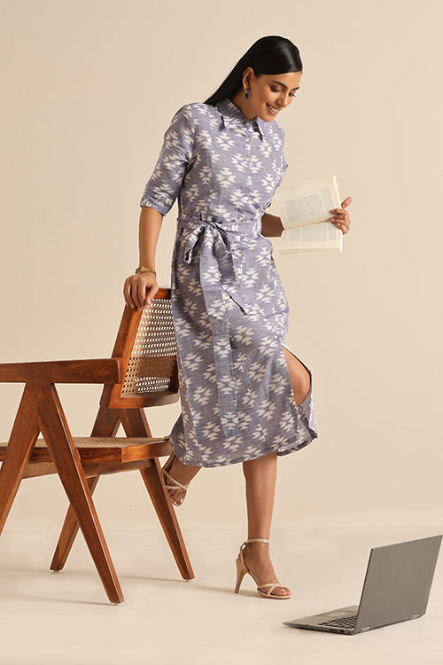 Okhai 'Empathetic' Pure Cotton Ikat Dress
