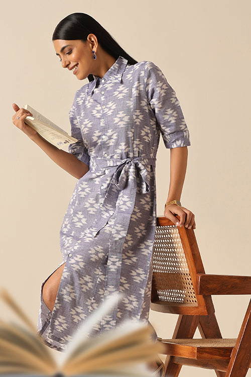 Okhai 'Empathetic' Pure Cotton Ikat Dress