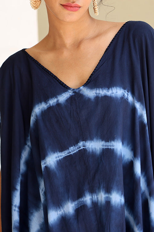 Okhai 'Stipple' Hand Embroidered Tie Dye Hand Block Printed Pure Cotton Dress