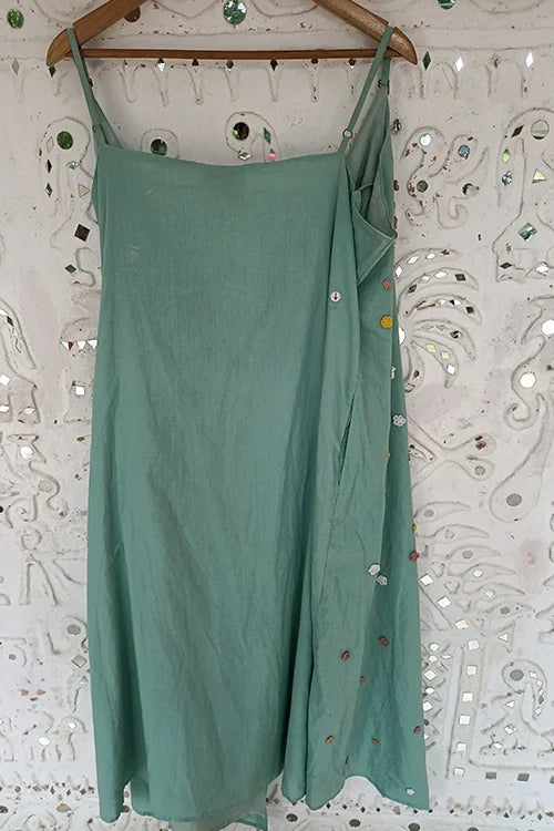 Okhai 'Butterfly' Hand Embroidered Cotton Wrap Dress| Rescue