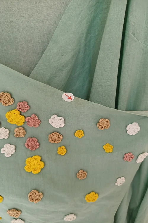 Okhai 'Butterfly' Hand Embroidered Cotton Wrap Dress| Rescue