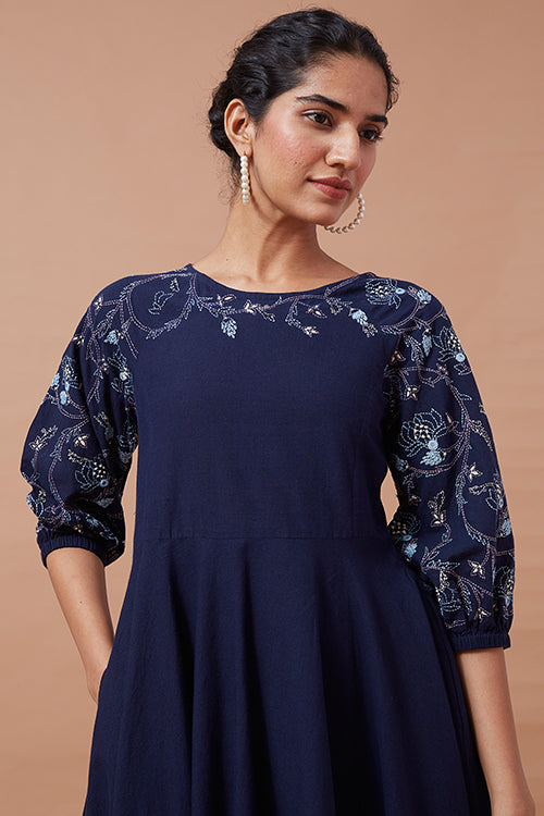 Joyous Hand Embroidered Mirror Work Pure Cotton Summer Dress For Women Online