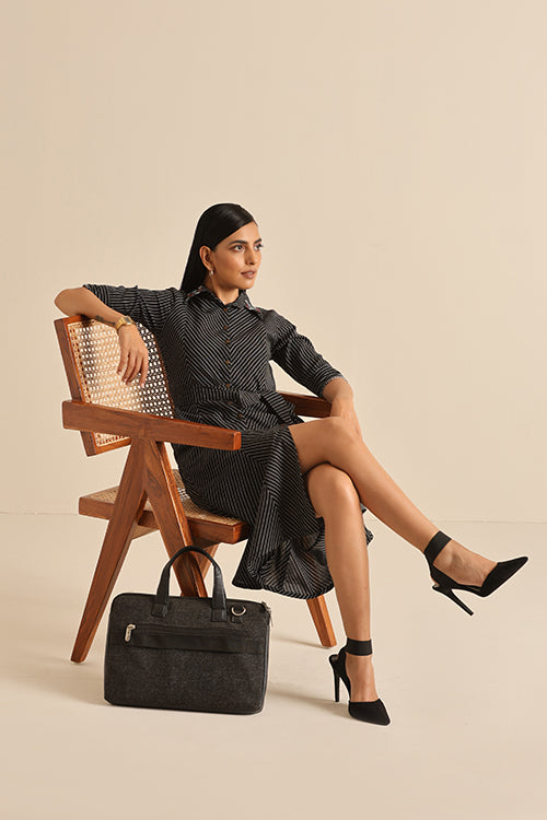 Okhai 'Confident' Pure Cotton Handwoven Hand Embroidered Dress