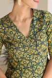 Labyrinth Pure Cotton Ajrakh Mirrorwork Wrap Dress For Women Online