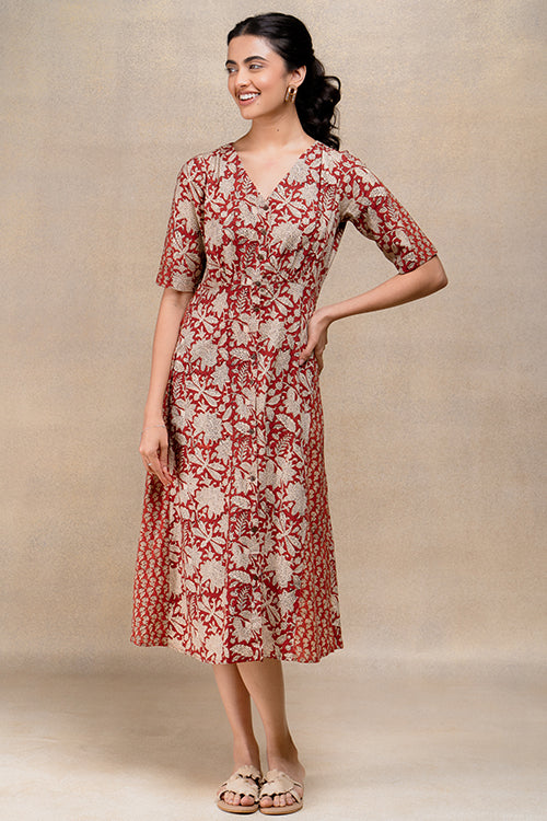 Okhai "Inspire" Handblock Printed Pure Cotton Dress