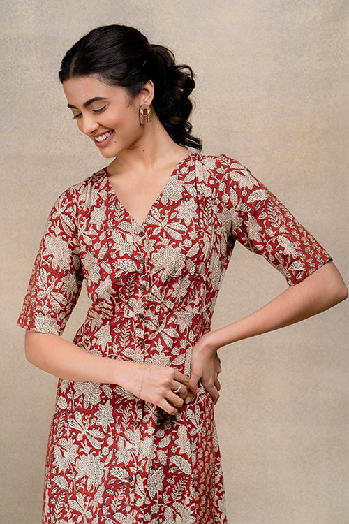 Okhai "Inspire" Handblock Printed Pure Cotton Dress