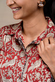 Jovial Handblock Printed Pure Cotton Antifit Shirt Dress For Women Online. 