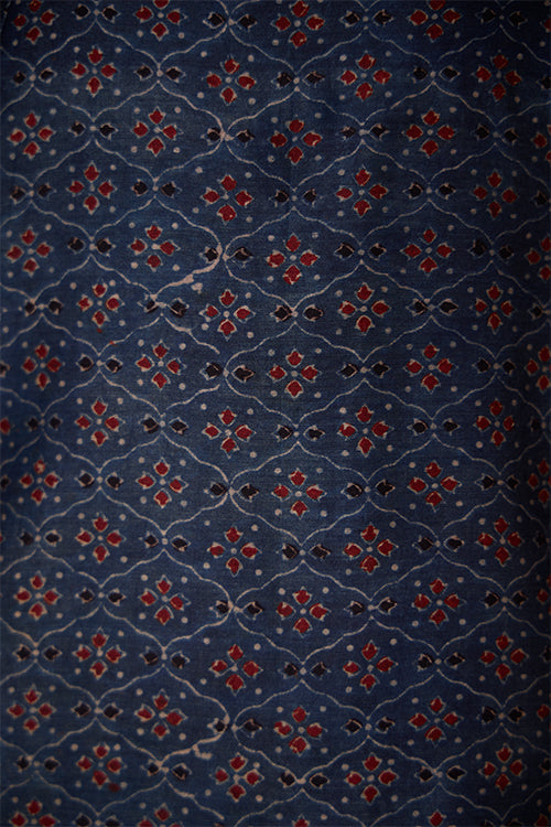 Okhai "Jaded Maiden" Handblock Printed Chanderi Silk Ajrakh Sleeveless Dress