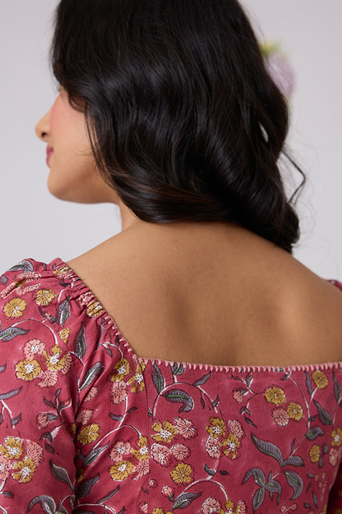 Okhai "Lilianne" Hand-Embroidered Handblock Printed Pure Cotton Dress