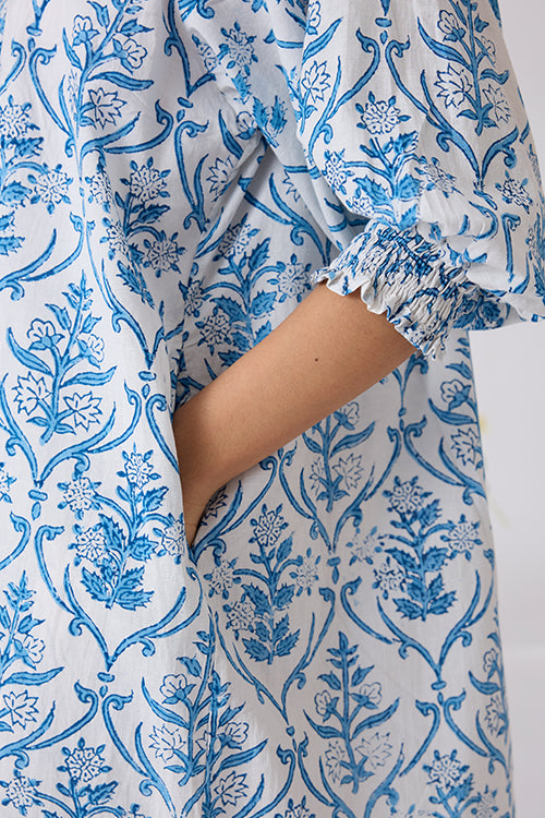 Okhai "Sukoon" Handblock Printed Pure Cotton Dress