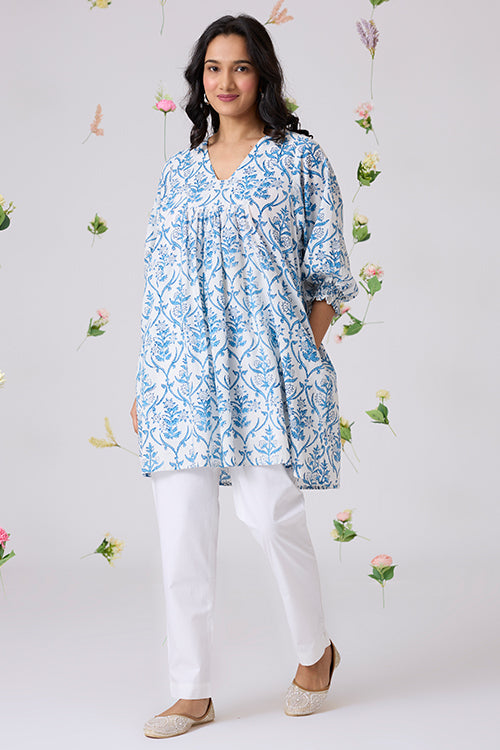 Okhai "Sukoon" Handblock Printed Pure Cotton Dress