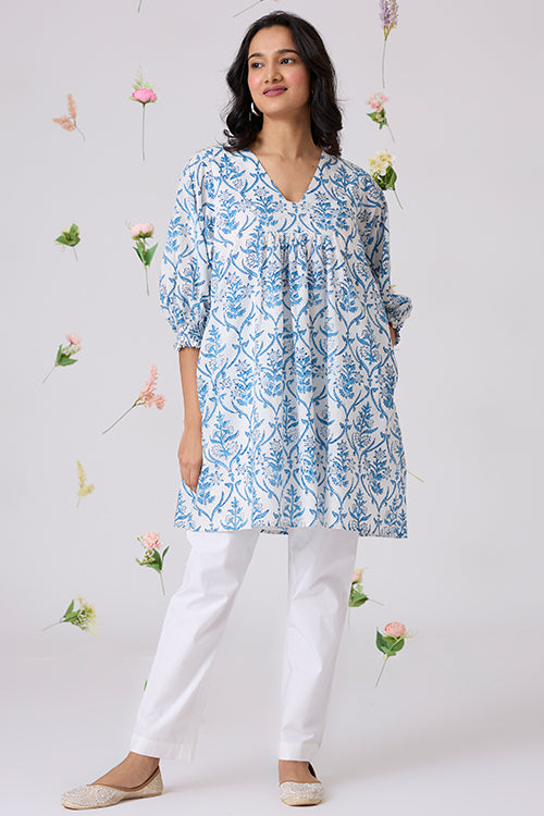 Okhai "Sukoon" Handblock Printed Pure Cotton Dress