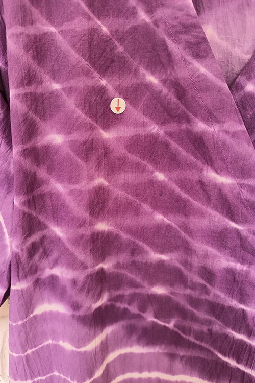 Okhai "Hawaiian Dreams" Tie-and-Dye Pure Cotton Purple Wrap dress| Rescue