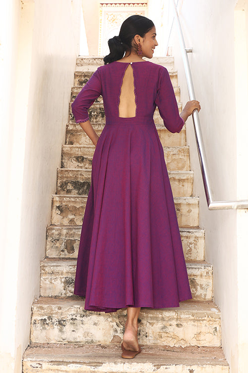 Okhai "Palatial" Hand-Embroidered Beadwork Pure Cotton Flared Dress