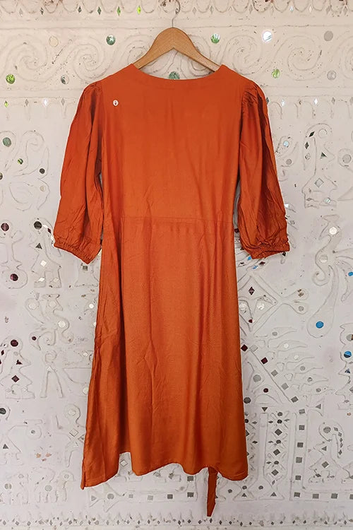Okhai "Saffron Echo" Silk Blend Wrap Dress| Rescue