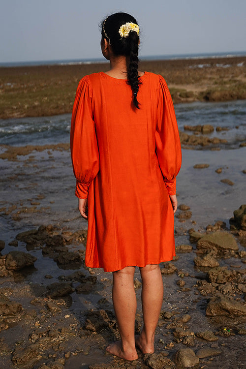 Okhai "Sunkissed" Hand-Embroidered Tikki and Beadwork Silk Blend Dress
