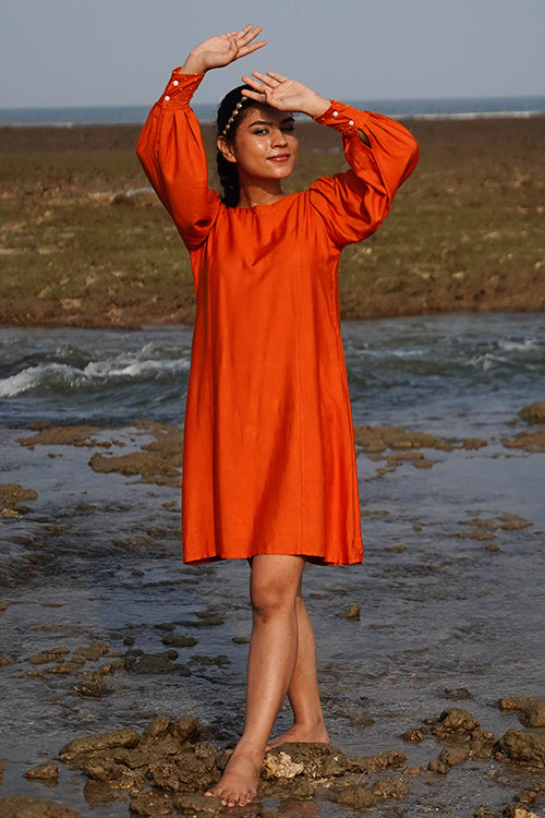 Okhai "Sunkissed" Hand-Embroidered Tikki and Beadwork Silk Blend Dress