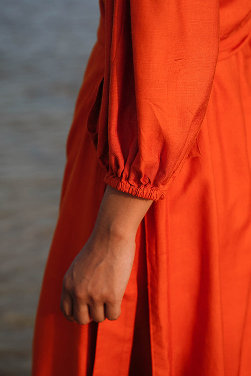 Okhai "Saffron Echo" Silk Blend Wrap Dress| Rescue