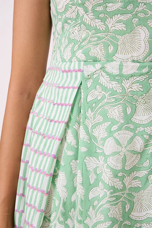 Okhai "Spring" Hand Block Printed Pure Cotton Sleeveless Dress