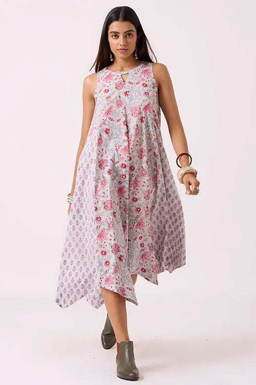 Okhai "Vacay" Hand Block Printed Pure Cotton Sleeveless Dress