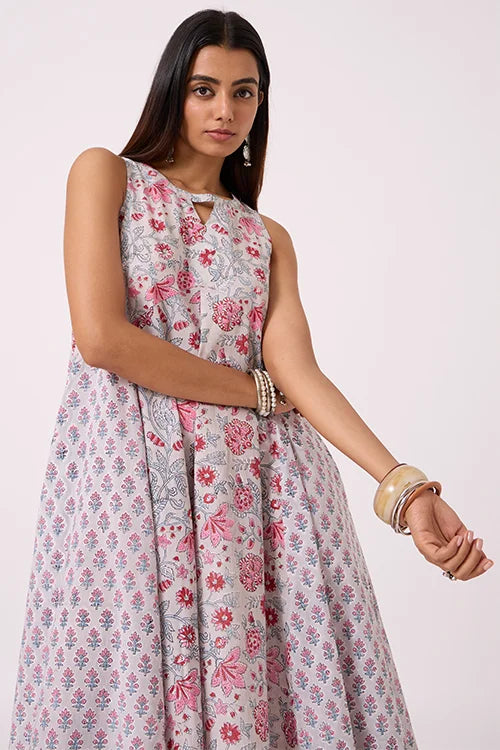 Okhai "Vacay" Hand Block Printed Pure Cotton Sleeveless Dress
