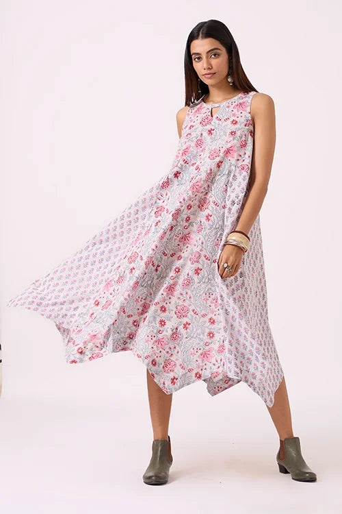 Okhai "Vacay" Hand Block Printed Pure Cotton Sleeveless Dress