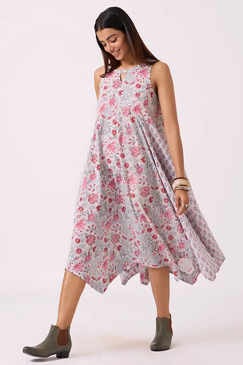 Okhai "Vacay" Hand Block Printed Pure Cotton Sleeveless Dress