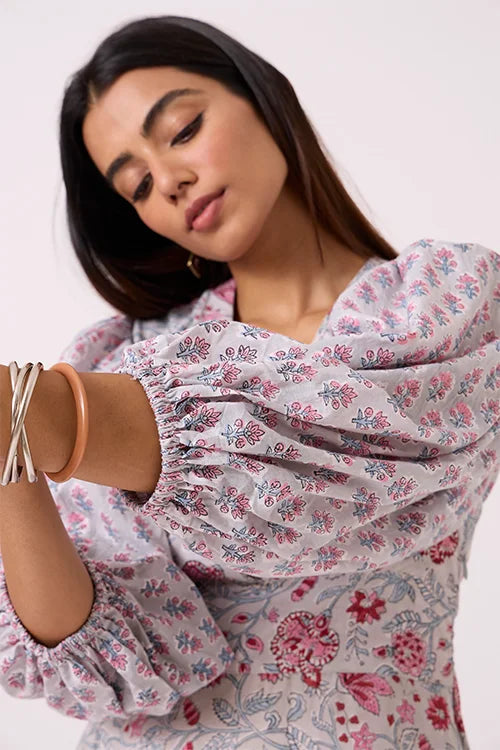 Okhai "Flora" Hand Block Printed Pure Cotton Dress