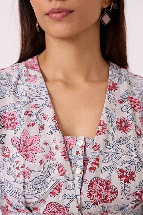 Okhai "Flora" Hand Block Printed Pure Cotton Dress