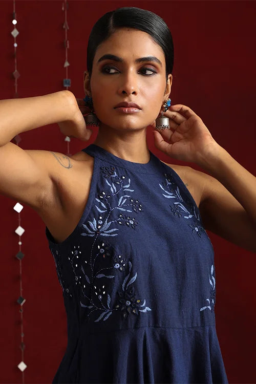 Okhai "Dusk Glow" Hand-Embroidered Pure Cotton Dress