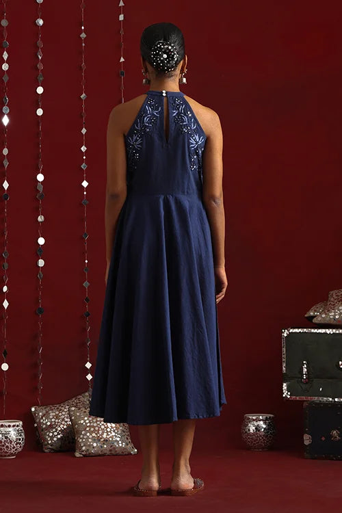 Okhai "Dusk Glow" Hand-Embroidered Pure Cotton Dress